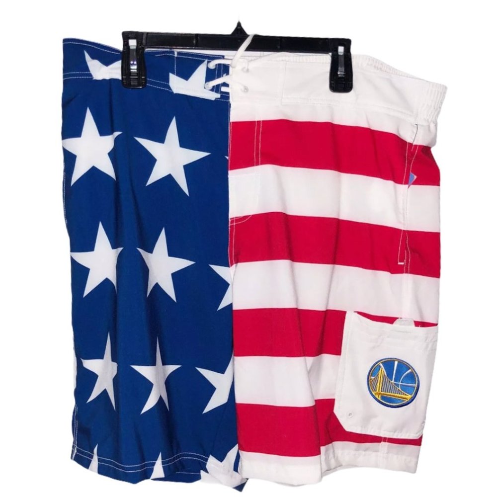 GIII Sports By Carl Banks NBA Golden State Warriors Americana Trunks, XXL